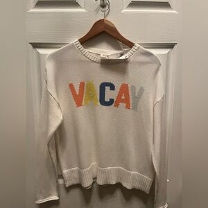 NWT Workshop Republic Clothing Women's White 'VACAY' Graphic Sweater - Small